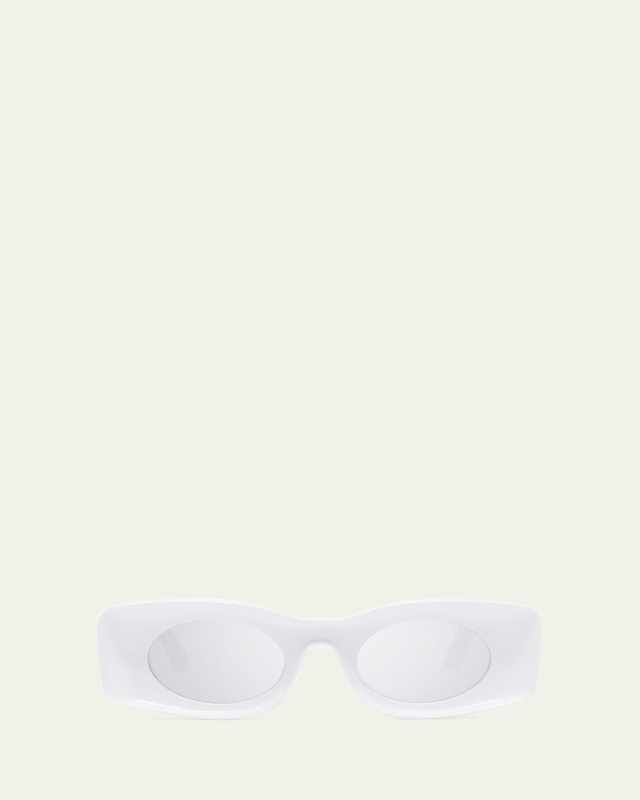 Two-Tone Acetate Inset Oval Sunglasses